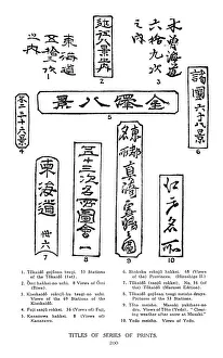 Titles of series of prints, 19th century (1925)
