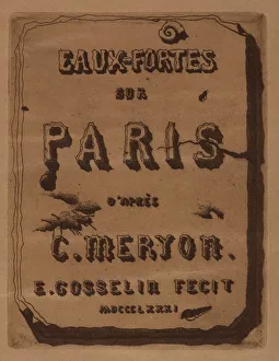 Titre des Eaux-fortes sur Paris: Cover, 1871. Creator: Edmond Gosselin (French)