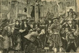 Titus Oates in the Pillory, 1685, (1897). Creator: Unknown Titus Oates in the Pillory, 1685, (1897). Creator: Unknown