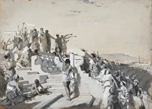 Titus Quinctius Flaminius proclaims the freedom of the Greek states. Creator: Pogliaghi, Lodovico (1857-1950)