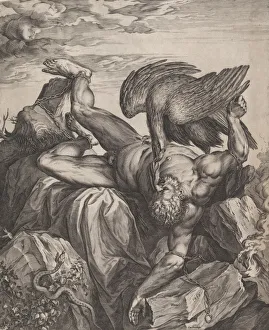 Chain Prints: Tityus Punished in Hell, 1566. Creator: Cornelis Cort
