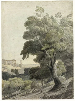 Pen And Ink Drawing Collection: Tivoli, Showing Rome in the Distance, c.1781. Creator: Francis Towne
