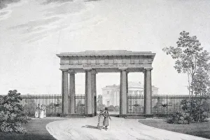 Tsarskoe Selo Prints: The To-my-Dear-Comrades-in-Arms Gate in the Catherine Park at Tsarskoye Selo