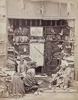 Store Prints: Tobacco and Pipe Shop, Cairo, 19th century. Creator: Pascal Sebah