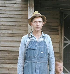 Sharecropper Prints: Tobacco sharecropper, Person County, North Carolina, 1939. Creator: Dorothea Lange