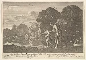 Archangel Raphael Gallery: Tobias and the angel, 1644-52. Creator: Wenceslaus Hollar