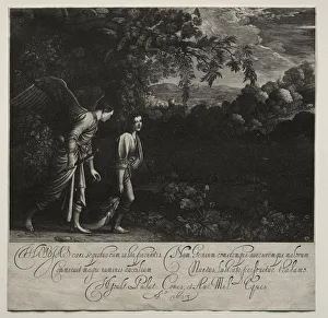 Hendrik Goudt Prints: Tobias and the Angel (large plate). Creator: Hendrik Goudt (Dutch, 1585-1630)
