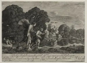 Hendrik Goudt Prints: Tobias and the Angel (small plate). Creator: Hendrik Goudt (Dutch, 1585-1630)
