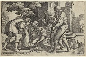 Burying Prints: Tobias Burying One of the Children of Israel, 1543. Creator: Georg Pencz