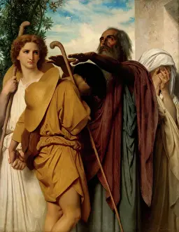 Sadness Prints: Tobias Saying Good-Bye to his Father, 1860. Creator: William-Adolphe Bouguereau