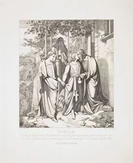 Tobias Takes Leave of his Father, 1829. Creator: Ferdinand Anton Kruger Tobias Takes Leave of his Father, 1829. Creator: Ferdinand Anton Kruger