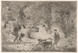 Tobit burying the dead, ca. 1647-51. Creator: Giovanni Benedetto Castiglione