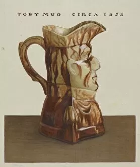 Painted Collection: Toby Mug, c. 1937. Creator: Cleo Lovett