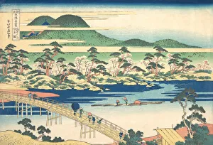 Hokusai Collection: Togetsu Bridge at Arashiyama in Yamashiro, from the series Remarkable Views of Bridges