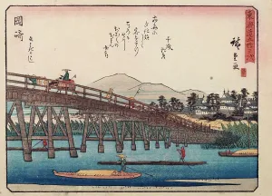 Feudal Prints: Tokaido gojo santsugi. Okazaki