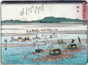 Feudal Prints: Tokaido gojo santsugi. Shimada. Plate No 24, 1837-1839. Creator: Ando Hiroshige