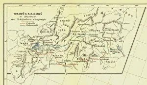Map Making Prints: Tokaido & Nakasendo to illustrate the Sekigahara Campaign, 1903. Creator: Unknown