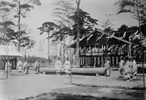 Shintoism Prints: Tokyo, Ceremony at commencement of bldg