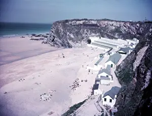 Ocean Prints: Tolcarne Sands, Newquay, Cornwall, c1955. Creator: Arthur Charles Kirby Ware