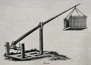 Tolenon - medieval military machinery, 1852. Creator: Unknown