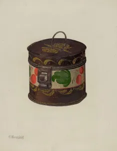 Toleware Prints: Toleware Box, c. 1941. Creator: Charles Henning