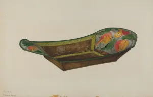 Mildred Ford Prints: Toleware Bread Tray, 1935 / 1942. Creator: Mildred Ford