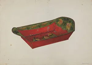 Mildred Ford Prints: Toleware Bread Tray, c. 1940. Creator: Mildred Ford