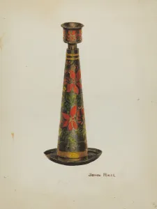 Toleware Candlestick, 1935 / 1942. Creator: John Hall