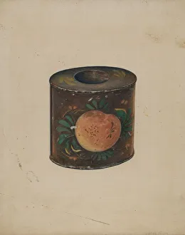 Tin Can Gallery: Toleware Canister, c. 1941. Creator: Lelah Nelson