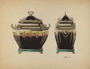 Images Dated 3rd December 2021: Toleware Coal Vase, c. 1938. Creator: Robert Stewart