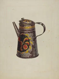 Edward L Loper Prints: Toleware Coffee Pot, c. 1938. Creator: Edward L Loper