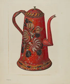 Toleware Coffee Pot, c. 1940. Creator: Charles Henning