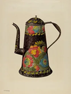 Toleware Coffee Pot, c. 1940. Creator: Charles Henning