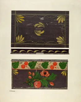 Toleware Prints: Toleware Document Box, c. 1942. Creator: Charles Henning