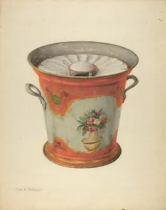 John H Prints: Toleware Slop Pail, 1935 / 1942. Creator: John H. Tercuzzi