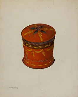 Toleware Sugar Bowl, c. 1940. Creator: Charles Henning