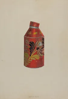 William Frank Prints: Toleware Tea Caddy, c. 1938. Creator: William Frank