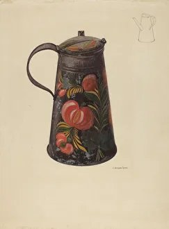 Teapot Prints: Toleware Teapot, c. 1939. Creator: J. Howard Iams