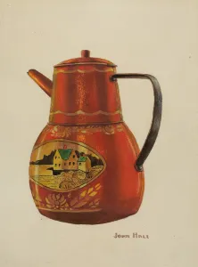 Toleware Teapot, c. 1941. Creator: John Hall