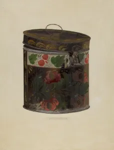 Canister Gallery: Toleware Tin Cannister, c. 1937. Creator: William Frank