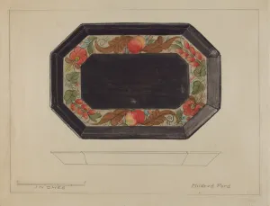 Mildred Ford Prints: Toleware Tray, 1935 / 1942. Creator: Mildred Ford