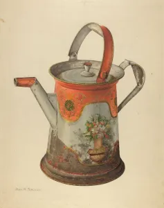 John H Prints: Toleware Water Can, c. 1938. Creator: John H. Tercuzzi