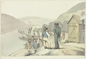 Locals Prints: Toll guard at the Rhine, 1829. Creator: Jakob Dielmann