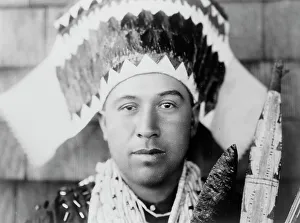 Obsidian Prints: Tolowa dancing head-dress, c1923. Creator: Edward Sheriff Curtis