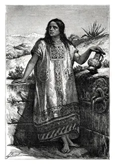 Agave Prints: Toltec girl, Mexico, 19th century