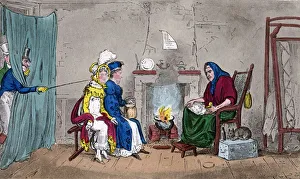 Robert Cruikshank Collection: Tom and Jerry, catching Kate and Sue on the fly, having their fortunes told