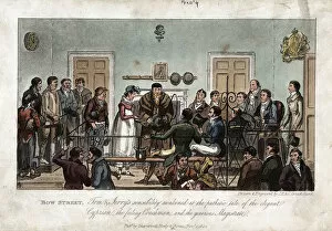 Ir Cruikshank Gallery: Tom and Jerry as observers in the Bow Street Magistrates Court, London, 1821