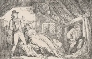 A Foundling Prints: Tom Jones detects the Philsopher in Black Molls Bed Chamber