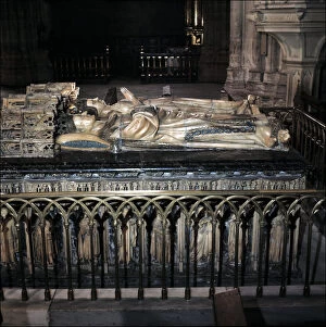 Charles Iii Gallery: Tomb of Charles III of Navarre and his wife Eleanor of Castile in the Pamplona Cathedral