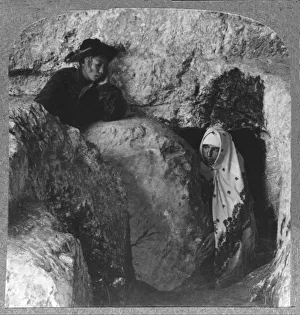 Realistic Travels Prints: The Tomb of Christ, showing the Stone, Rolled Away, c1900